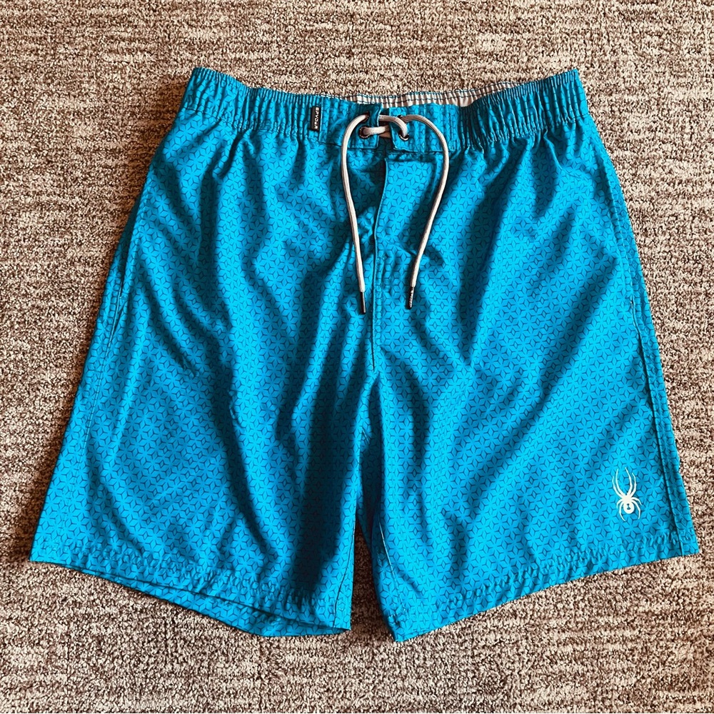Spyder men’s swim trunks shorts, size XL, blue